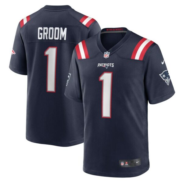 Number 1 Groom New England Patriots Nike Game Jersey - Navy