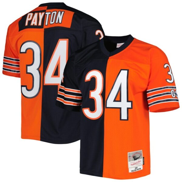 Walter Payton Chicago Bears Mitchell & Ness 1985 Split Legacy Replica Jersey - Navy/Orange