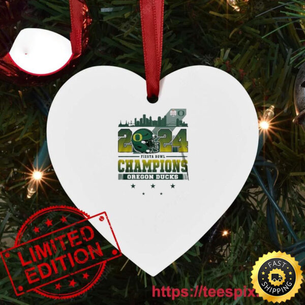 2024 Fiesta Bowl Champions Skyline Oregon Ducks Ornament