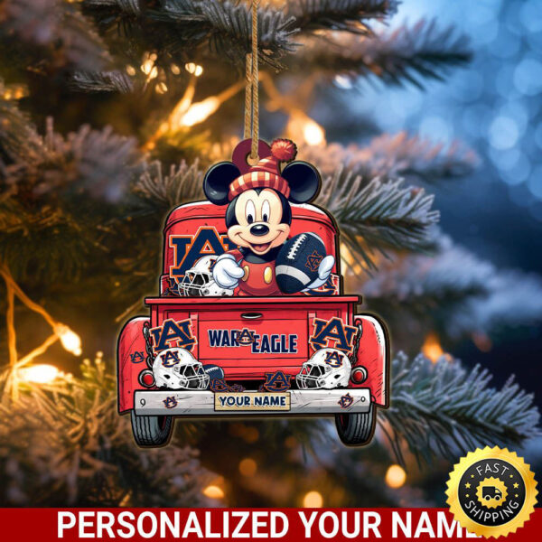 Auburn Tigers Mickey Mouse Ornament Personalized Your Name Sport Home Decor