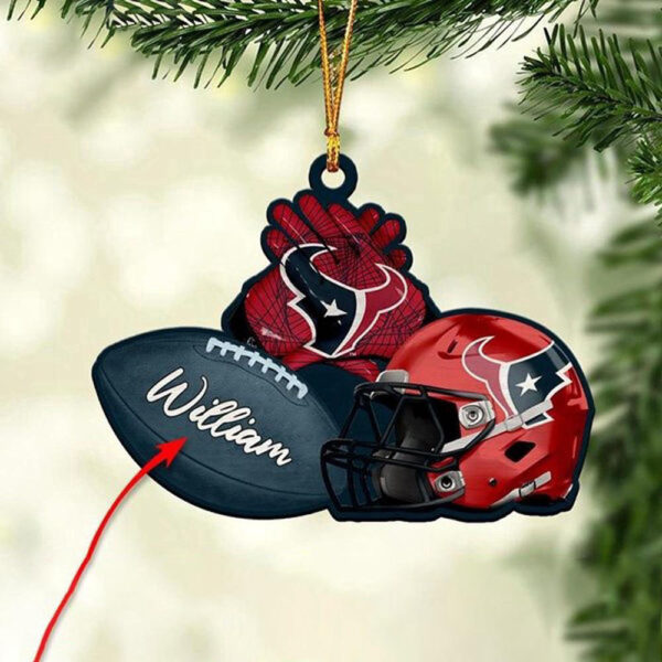 Custom Name NFL Houston Texans Custom Merry Christmas Ornament Decoration