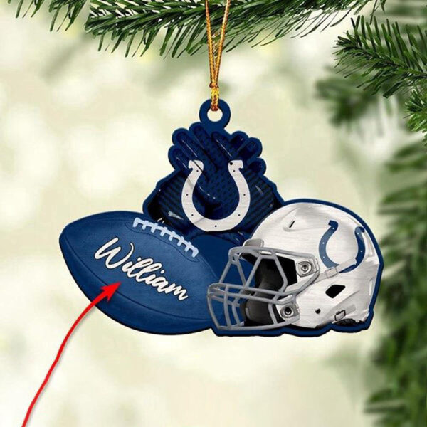 Custom Name NFL Indianapolis Colts Merry Christmas Ornament Decoration