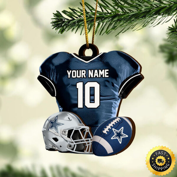 Dallas Cowboys NFL Sport Ornament Custom Name And Number