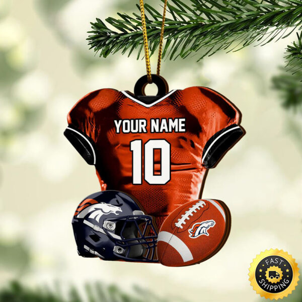 Denver Broncos NFL Sport Ornament Custom Name And Number