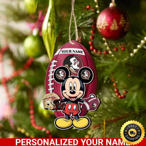 Florida State Seminoles And Mickey Mouse Ornament Personalized Your Name