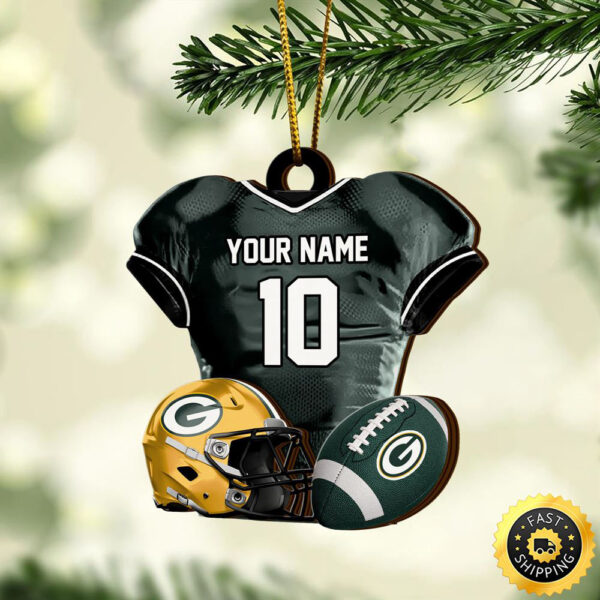 Green Bay Packers NFL Sport Ornament Custom Name And Number