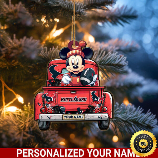 Houston Texans Mickey Mouse Ornament Personalized Your Name Sport Home Decor