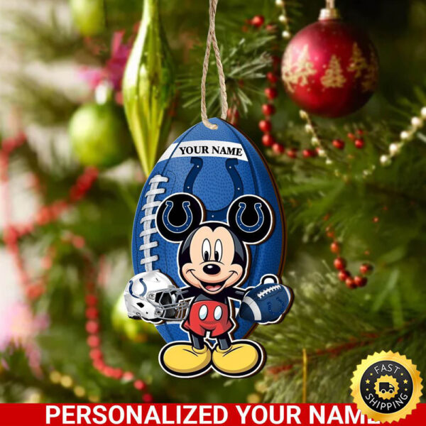 Indianapolis Colts And Mickey Mouse Ornament Personalized Your Name