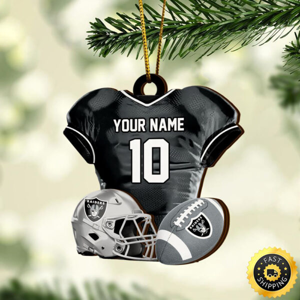 Las Vegas Raiders NFL Sport Ornament Custom Name And Number