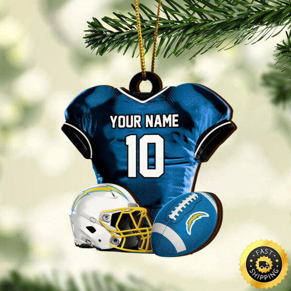 Los Angeles Chargers NFL Sport Ornament Custom Name And Number