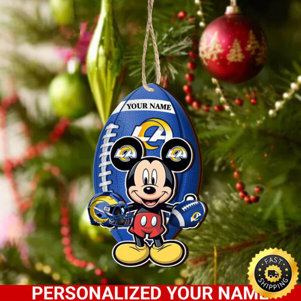 Los Angeles Rams And Mickey Mouse Ornament Personalized Your Name