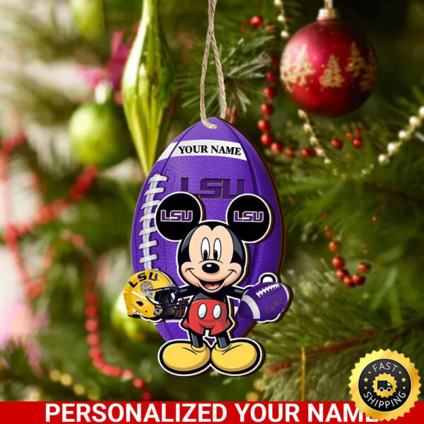 LSU TIGERS And Mickey Mouse Ornament Personalized Your Name