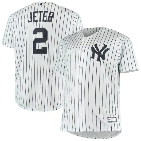 Derek Jeter New York Yankees Big & Tall Replica Player Jersey - White