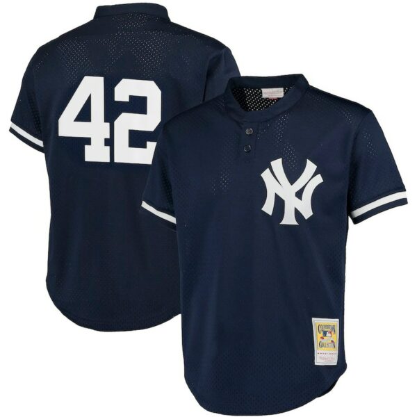 Mariano Rivera New York Yankees Mitchell & Ness Cooperstown Collection Big & Tall Mesh Batting Practice Jersey - Navy