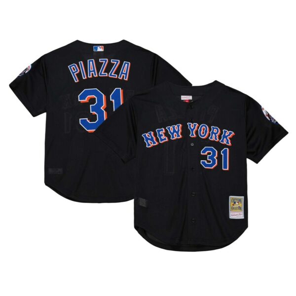 Mike Piazza New York Mets Mitchell & Ness Cooperstown Collection 2000 Batting Practice Jersey - Black