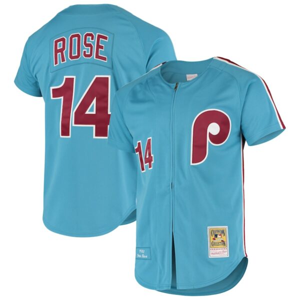 Pete Rose Philadelphia Phillies Mitchell & Ness Cooperstown Collection Jersey - Light Blue