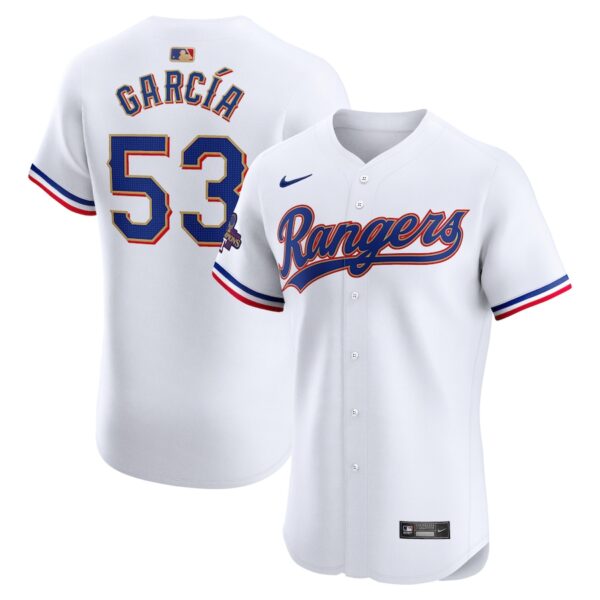 Adolis Garcia Texas Rangers Nike 2024 Gold Collection Elite Player Jersey - White