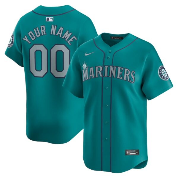 Seattle Mariners Nike  Alternate Limited Custom Jersey - Aqua