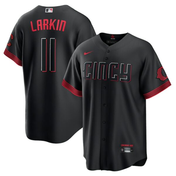 Barry Larkin Cincinnati Reds Nike City Connect Replica Player Jersey - Black