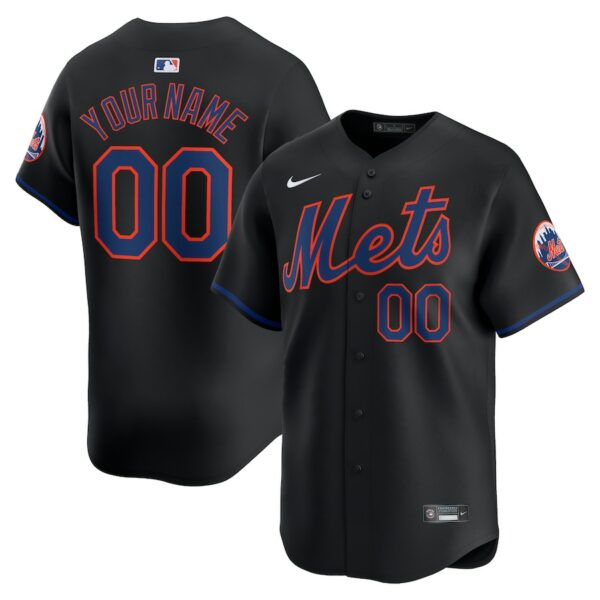 New York Mets Nike  Alternate Limited Custom Jersey - Black