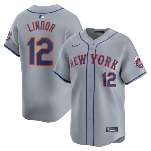 Francisco Lindor New York Mets Nike Away Limited Player Jersey - Gray