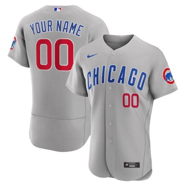 Chicago Cubs Nike Road Custom Jersey - Gray