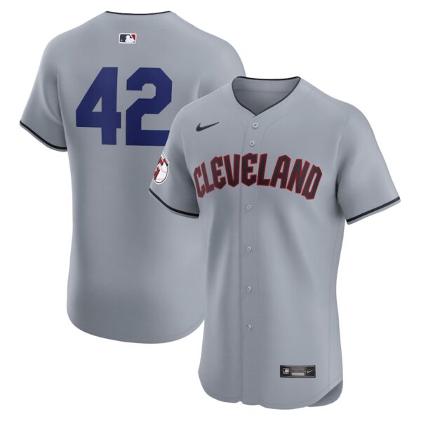 Cleveland Guardians Nike Road 2024 Jackie Robinson Day Elite Jersey - Gray