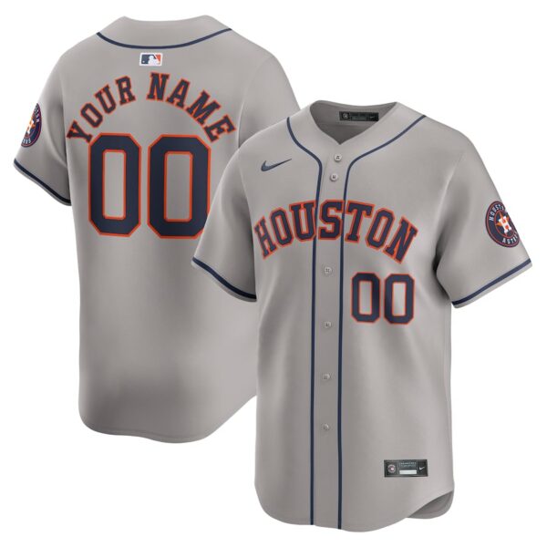 Houston Astros Nike Away Limited Custom Jersey - Gray