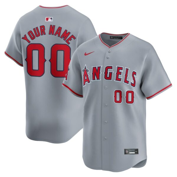 Los Angeles Angels Nike Away Limited Custom Jersey - Gray