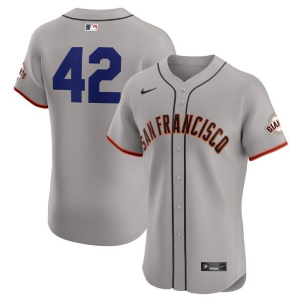 San Francisco Giants Nike Road 2024 Jackie Robinson Day Elite Jersey - Gray