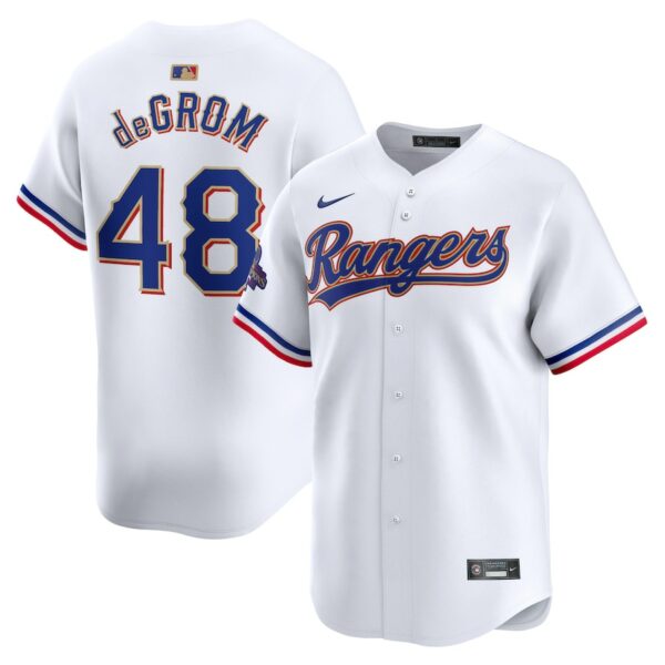 Jacob deGrom Texas Rangers Nike 2024 Gold Collection Limited Player Jersey - White