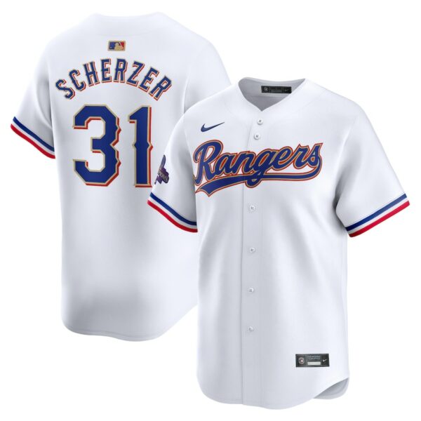 Max Scherzer Texas Rangers Nike 2024 Gold Collection Limited Player Jersey - White