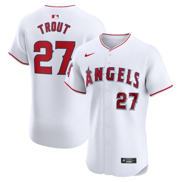 Mike Trout Los Angeles Angels Nike Home Elite Player Jersey - White