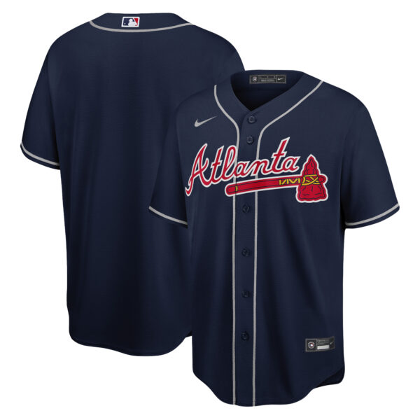 Atlanta Braves Nike Big & Tall Alternate Replica Team Jersey - Navy