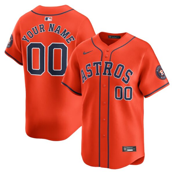 Houston Astros Nike  Alternate Limited Custom Jersey - Orange