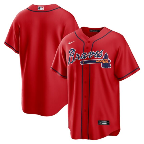 Atlanta Braves Nike Alternate Replica Team Jersey - Red