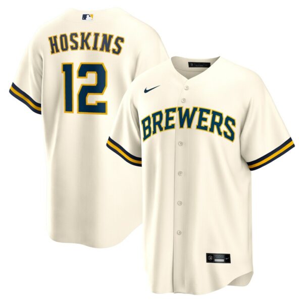 Rhys Hoskins Milwaukee Brewers Nike Home Replica Player Jersey - Cream