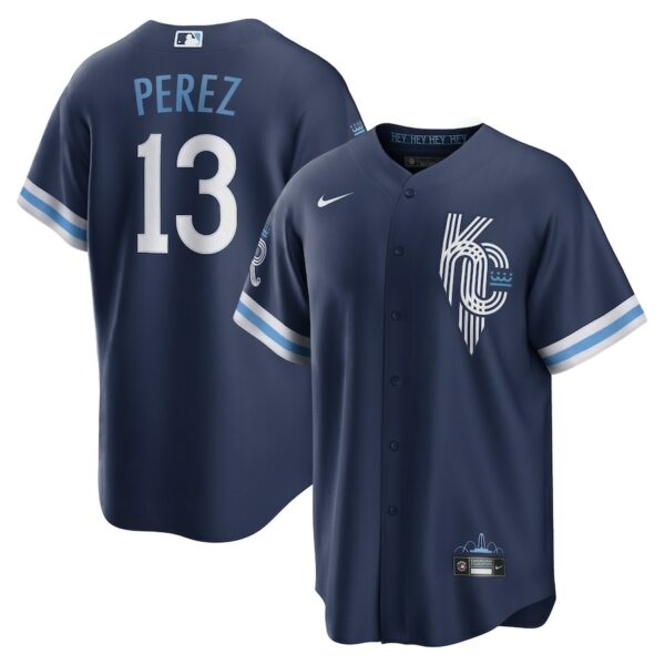 Salvador Perez Kansas City Royals Nike City Connect Replica Player Jersey - Navy