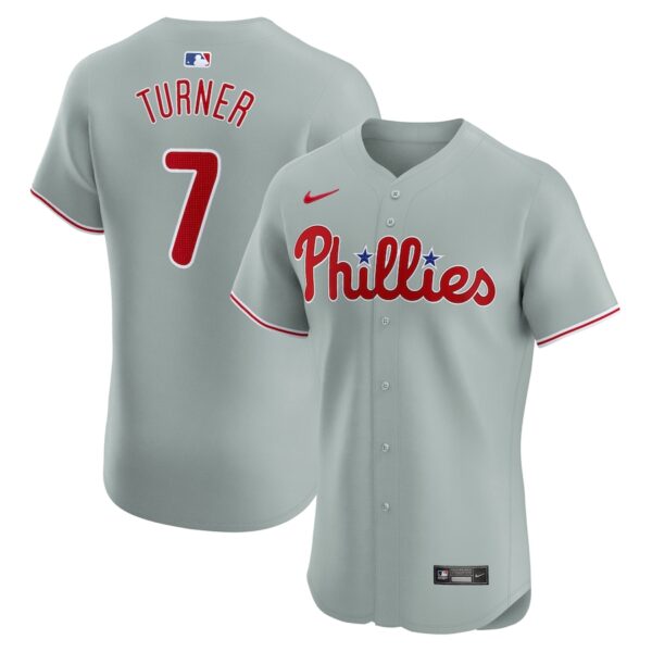 Trea Turner Philadelphia Phillies Nike Road Elite Player Jersey - Gray