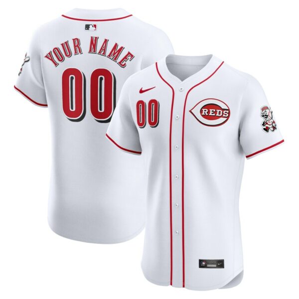 Cincinnati Reds Nike Home Elite Custom Jersey - White