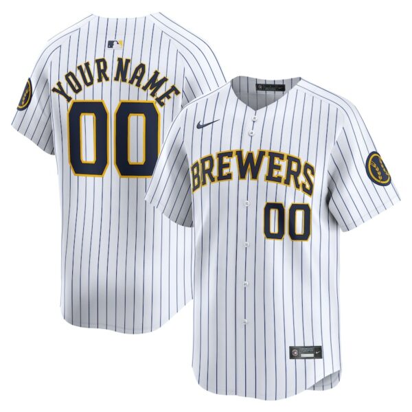 Milwaukee Brewers Nike  Alternate Limited Custom Jersey - White