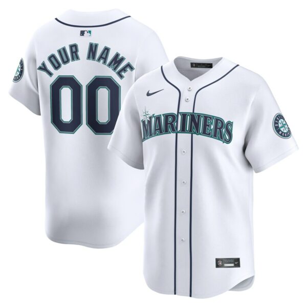 Seattle Mariners Nike Home Limited Custom Jersey - White