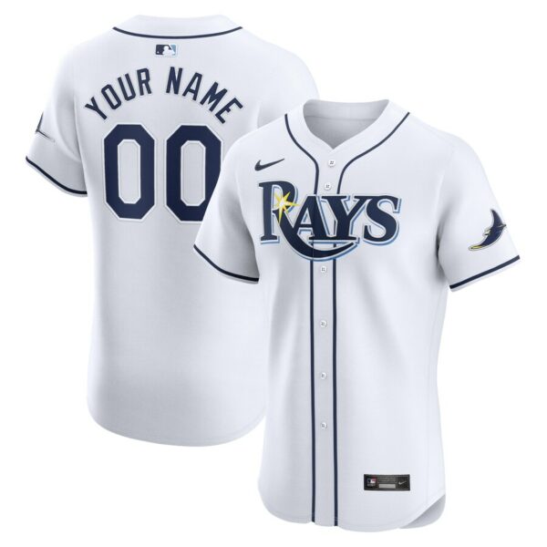 Tampa Bay Rays Nike Home Elite Custom Jersey - White