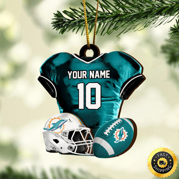 Miami Dolphins NFL Sport Ornament Custom Name And Number