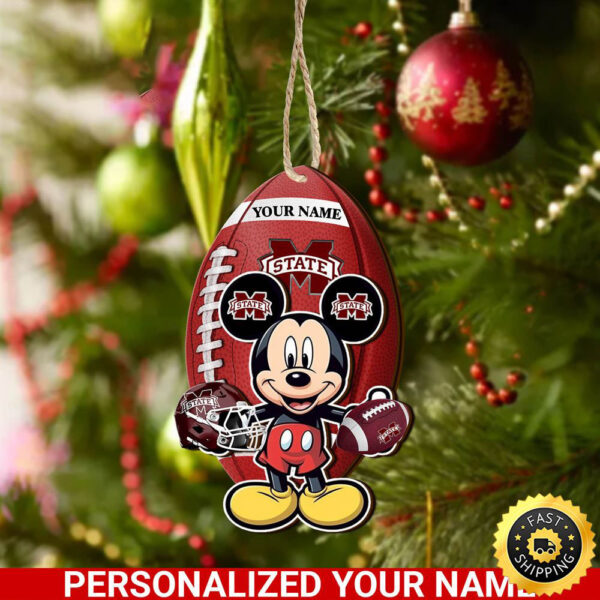 Mississippi State Bulldogs And Mickey Mouse Ornament Personalized Your Name