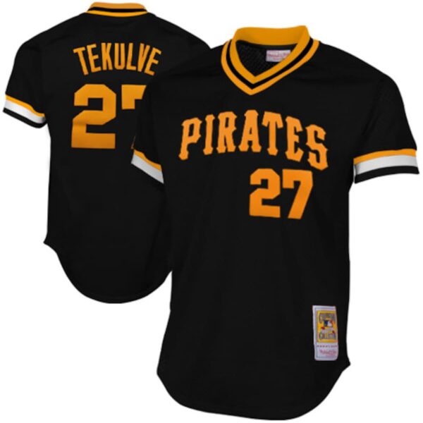 Mitchell & Ness Pittsburgh Pirates Kent Tekulve 1982 Cooperstown Collection Practice Jersey - Black