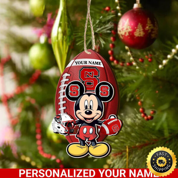 NC State Wolfpack And Mickey Mouse Ornament Personalized Your Name