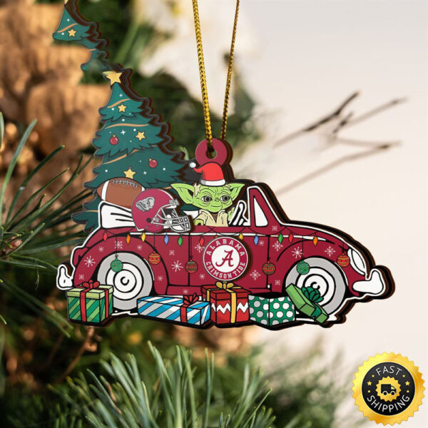 NCAA Alabama Crimson Tide And Baby Yoda Christmas Ornament