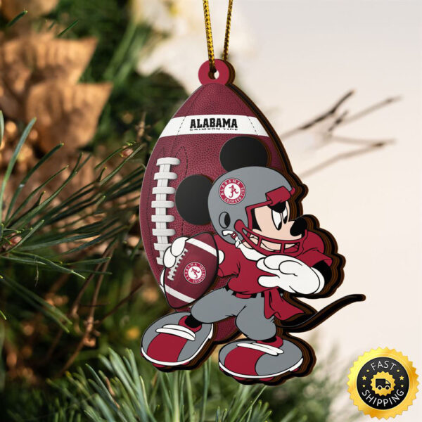 Ncaa Alabama Crimson Tide Mickey Mouse Christmas Ornament