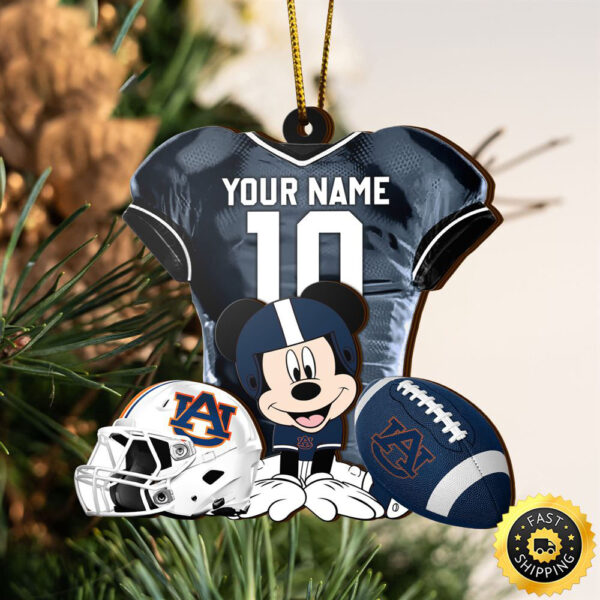 Ncaa Auburn Tigers Mickey Mouse Christmas Ornament Custom Your Name And Number